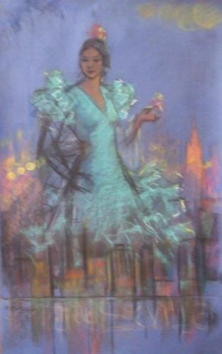 1988 Boceto para el cartel de la Feria de Sevilla en Miami. P