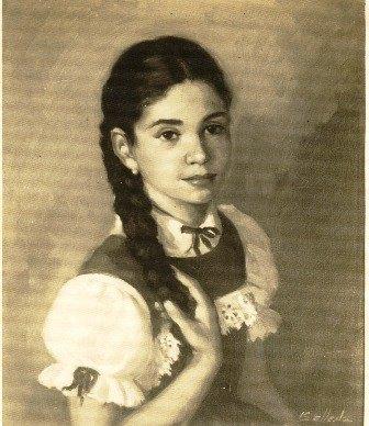 1950 Niña con trenza